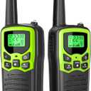 Walkie Talkies,MOICO Long Range Walkie Talkies for Adults Two-Way Radios with 22 Channels FRS VOX Scan LCD Display with LED Flashlight for Field, Survival Biking Hiking Camping 2 Pack (Green)