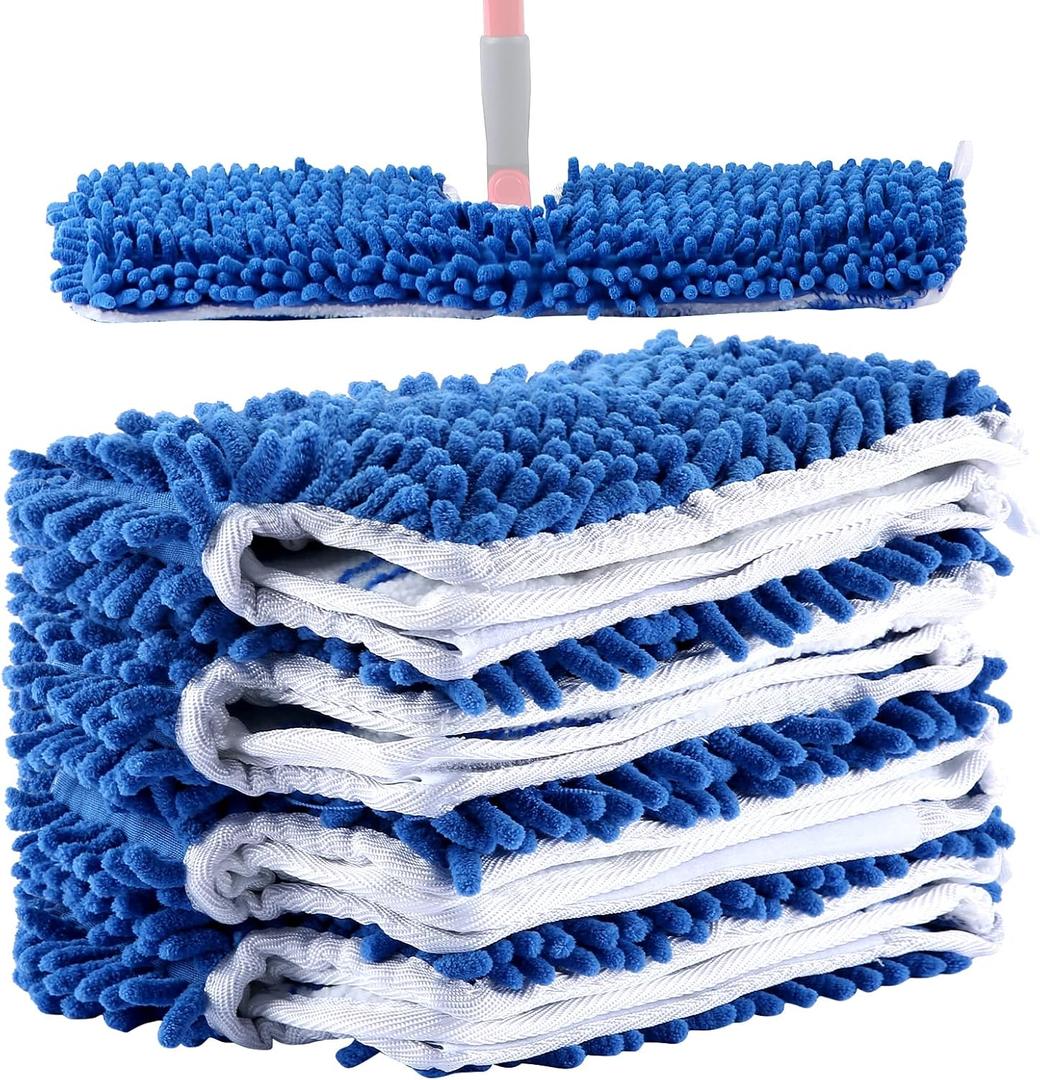 4 Pack Microfiber Flip Mop Refills,Compatible with O-Cedar Dual Action Mop,Replacement Mop Heads for Dry/Wet Use,Machine Washable.