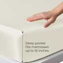 LINENWALAS Fitted Sheet Only Viscose Derived from Bamboo, Bottom Sheet for King Size Bed 16 Deep Pocket, All Around Snug Fit Cooling, Breathable, Soft, Hypoallergenic (Ivory, King)