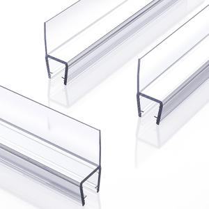 Shower Door Side Seal, 3Pack Shower Door Side Sweep Strip, Frameless Glass Doors Seal Strip for 3/8'' (10mm) Thick Doors, Showers Water Guard & Barrier 39.3'' x 0.39''