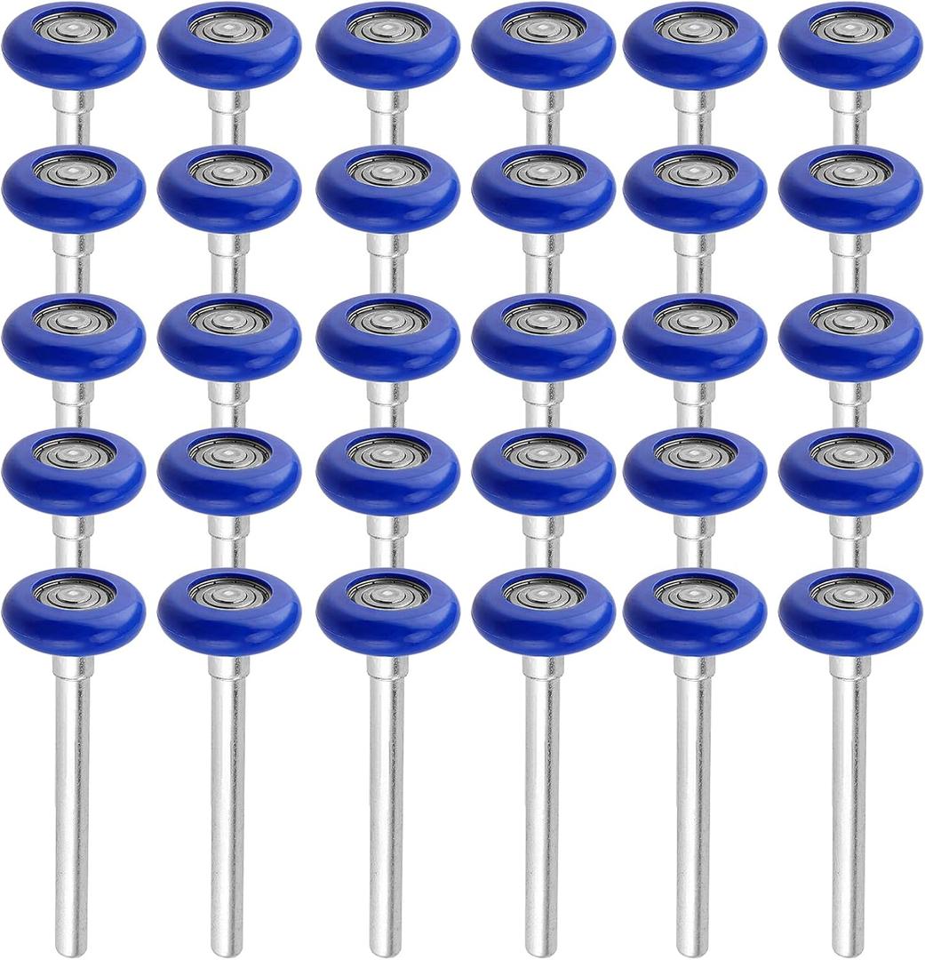 30 Pack 1.8 Inch Nylon Garage Door Rollers 4.7 Inch Stem, Blue Quiet Sealed Garage Door Roller, 6200ZZ Double Seals Precision Bearings for Garage Track Replacement