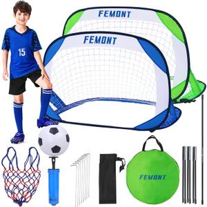 Soccer Goals Set for Backyard, 4x2.5FT Portable Pop Up Soccer Nets with Carrying Bag for Indoor Outdoor Games Practice Training Great for Kids and Adults