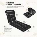 2 Pack 76 x 22 x 4.7" Waterproof Chaise Lounge Chair Cushion Outdoor Black