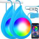LyLmLe LED Pool Lights, 50W Double Light for Giant Pool with 26ft Cord for Each Light, 2000lm, 12V Smart Magnetic Lamp with APP Control, IP68 Waterproof Nicheless Lights for Inground Aboveground Pools