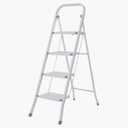 4 Step Ladder, Folding Step Stool for Adults with Wide Anti-Slip Pedal, Lightweight, Perfect for Kitchen& Household, Library Office,330lbs Capacity Sturdy Steel Ladder, White