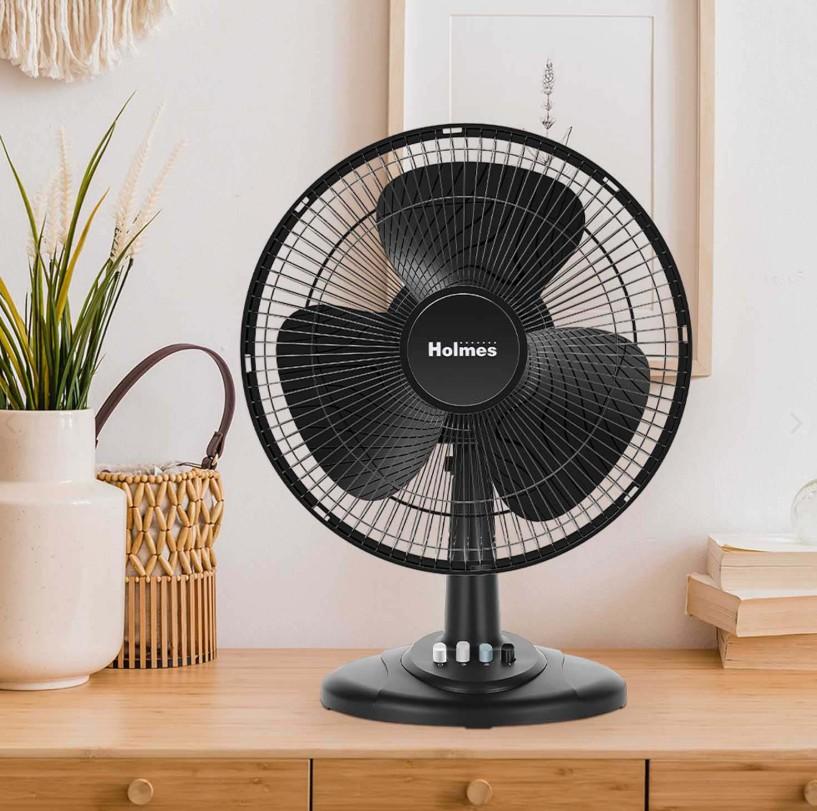 Holmes 12in Oscillation Table Fan Black