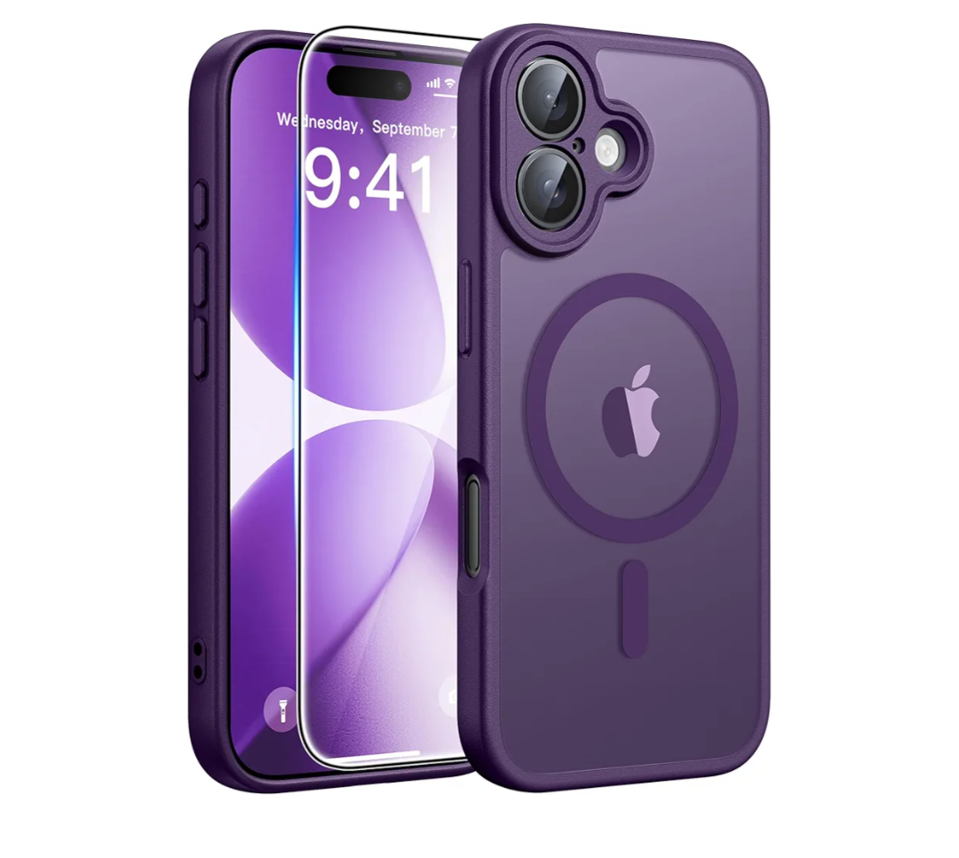 FNTCASE for iPhone 17 Case: [Compatible with Magsafe] Translucent Matte Cases with [Full Camera Protection] [Screen Protector] Military Grade Shockproof Protective Phone Cover - Purple