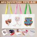 60 Pack Canvas Tote Bag Bulk 13X15 Inch Sublimation Blanks Canvas Tote With Handles for DIY Projects Heat Transfer Vinyl, Personalized Gifts for Women Men, Party Birthday Gift - White
