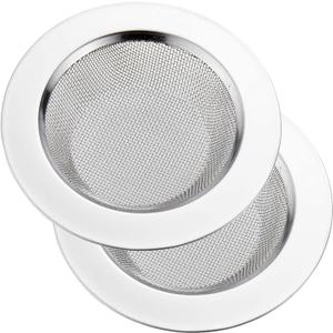 LASSHSWA 2 PCS Kitchen Sink Strainer Stainless Steel, Kitchen Sink Drain Strainer Sink Strainers with Large Wide Rim 4.5" Diameter for Kitchen Sinks