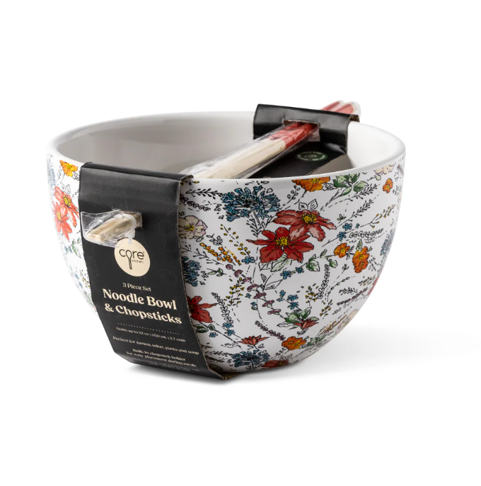 Noodle Bowl Red Floral