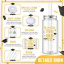Skylety 24 Pcs Graduation Plastic Cups with Lid and Straws 13. 5 oz Class of 2025 Clear Plastic Tumblers Reusable Coffee Tea Hot Cocoa Beverage Tumbler for Congrats Grad Favors Supplies(Gold)