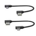 Double Elbow Type C Cable Right Angle Nylon Braided USB 2.0A to USB C Cable Type C 90to USB A 90Left Elbow Fast Charging Cable Compatible with USB C Port Device [2Pack/0.6ft]