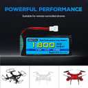 5PCS 3.7V 1800mAh 30C Lipo Battery with Molex Plug and 5-in-1 Charger Compatible with Most RC Drones,Quadcopters,Airplane Models,and Mini Remote-Controlled UAV