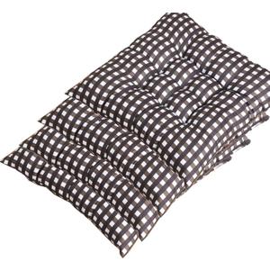 Thick Chair Cushions with Plaid and Striped Patterns, Soft Seat Pads for Dining Chairs, Office, Student Desk, Long Sitting, Square Cotton Cushions for Kitchen or Study (Pack of 4)