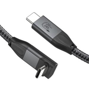 XAOSUN USB C to USB C Cable, Right Angle USB C 3.2 Gen 2 Cable 20Gbps USB Type C Data Transfer 4K Video Cable 90 Degree 240W Fast Charging for MacBook iPad SSD ROG Ally Hub Dell XPS 6.6ft