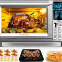 Nuwave Bravo Air Fryer Toaster Smart Oven, 12-in-1 Countertop Convection, 30-QT XL Capacity, 50°-500°F Temperature Controls, Top and Bottom Heater Adjustments 0%-100%, Brushed Stainless Steel Look