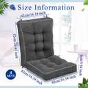 Juexica 4 Sets Outdoor Patio Cushions High Back Outdoor Chair Cushions Rocking Cushion Waterproof Indoor Patio Fastness Chair Pads with Ties for Seasonal Indoor Home Office (Dark Gray,16 x 16 x 3.5)