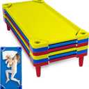 Houseables Kids Cot, Cots for Kids, Toddler, Sleeping, Daycare Beds, Stackable, 6 Pack, 52x23”, Preschool Furniture, Toddler Bed, for Child Nap, Children, Childcare, Day Care, 145LB, Ready to Assemble