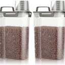 TBMax Small Dog Cat Food Storage Containers 2 Pack, Travel-Friendly Pet Food Container with Spout & Measuring Cup, Kid-Friendly Pet Feeding Dispenser, Portable Dog Treat Bird Seed Container -Grey