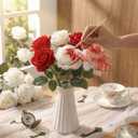 Canlierr 12 Pcs Wonderland Party Decorations Red Roses Decorations Tea Party Cloth Flowers for Wonderland Birthday Baby Shower Wedding Bachelorette Room Hanging Dcor