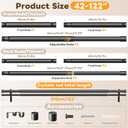 Abiglifty Double Curtain Rod 42 to 122 Inch, 1 Inch Telescoping Double Curtain Rods for Windows, Black Double Curtain Rod with Classic Cap Finial, Black