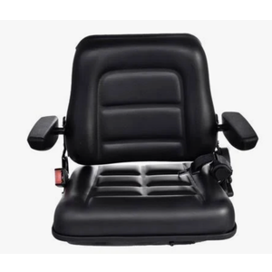 180 Adjustable Tractor Seat with Armrests & Safety Belt - Universal Fit for Riding Lawn Mowers, Forklifts, and Tractors, Black