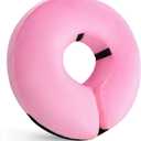 Katoggy Inflatable Dog Cone Collar for After Surgery, Doggie Neck Blow up Donut Recovery ECollar, Soft Adjustable Dog Cone for Dogs and Cats, Pink, Small (Neck: 6"-11")