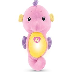 Fisher-Price Musical Baby Toy, Soothe & Glow Seahorse, Pink Plush Sound Machine with Lights & Volume Control for Newborns