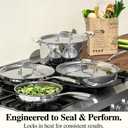 Stainless Steel Frying Pan Set with Lid, Umite Chef 3Pcs Skillet Set (Includes 8",10",12") - 5 Ply Stainless Clad - Heavy Duty & Professional Cookware Set, Fast & Even Heat, Dishwasher and Oven Safe
