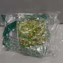 Christmas Garland Iridescent Tree Gold Bead Decoration, Vintage Twinkle Ice Double Twist Bead String Ornaments for Indoor Outdoor Decorations, Rustic Crystal Beaded Home Decor, 16ft