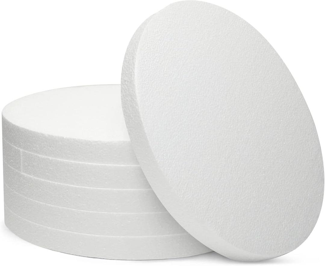 7-Pack 12x12x1-Inch White Round Foam Circles - 1-Inch Thick Foam Discs for Crafts, DIY Projects, Flower Arrangements & Centerpieces