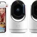 Security Camera Indoor Cam-2K 360 WiFi Cameras for Home Security,Pan & Tilt,Pet/Dog/Baby Camera with Phone app,2-Way Audio,Night Vision,24/7 Cloud & Micro SD Card Storage 2 Pack