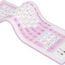 Roll Up Keyboard, Foldable Silicone Keyboard 103 Keys USB Wired Mute Keyboard, Fadeless Foldable Keyboard for Pc Laptop Travel