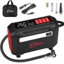 ROCGORLD R8 Tire Inflator Portable Air Compressor, DC 12V Air Compressor Portable with Large Dual Digital Screen, 3X Faster Inflation Air Pump for Car, Bike, Ball, Motor (Red)