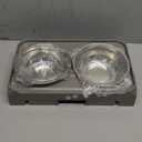 Elevated Bowls for Small Dogs - 3 Height Adjustable Raised Stand With 25oz Stainless Steel Food Bowls, Anti-Slip Feeder Adjusts to 7.5", 6", 2.75", Light Brownish Gray