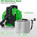 SPECILITE Portable Garden Hose Reel with 75ft Heavy Duty 304 Stainless Steel Water Pipe, Wall Mount Lightweight Winder Combo with Nozzle for Outside, Yard, Patio