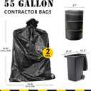 Reli. Contractor Garbage Bags 55 Gallon | 40 Trash Bags | Heavy Duty | Black Contractor