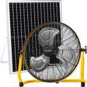 16" Solar Rechargeable Floor Fan, 35W Solar Powered Battery Operated Fans for Outdoor Garden Greenhouse Barn Stable Camping Garage Air Circulation Cooling