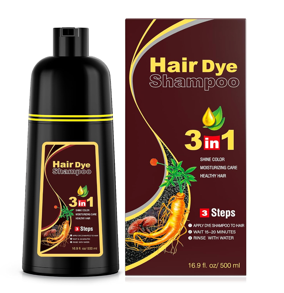 MEIDU Coffee Hair Dye Shampoo for Women - Instant Hair Color for Gray Hair - 100% Gray Coverage - Herbal Ingredients - 3 in 1 C-4 Coffee Hair Dye Shampoo - 500ml, EXP 01-02-2029