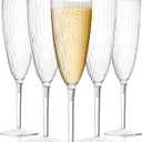 6 Oz Clear Plastic Champagne Glasses 16 Pack, Hard Disposable Plastic Champagne Flute Ideal for Home Daily Life Party Wedding Toasting Drinking Champagnes,New Years Eve Party Supplies