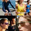 TIJN Anti-Slip Sport Sunglasses Men Women,UV400 Running Baseball Cycling Golf Hiking Fishing Wrap Around Outdoor Glasses