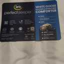 Serta Goose Feather Down Fiber Comforter Queen Size - 100% Cotton Cover Duvet Insert - Hotel Luxury Hypoallergenic Bedding Comforter All Season Medium Warmth 90 x 90 Inch White