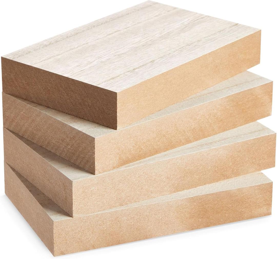 Bright Creations 4 Pack Unfinished Wood Blocks for DIY, Crafts, Plaques & Home Decor - 4x6x1 Unfinished Wood Block - Wooden Rectangle