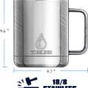 yoelike 14oz Travel Mug with Handle and Lid, Stainless Steel, Dishwasher Safe, Powder Coated, Vacuum Insulated Coffee Mug, Camping Mug, Keep Hot/Cold Longer Coffee Tumbler Cup Purple (15 Ounces)