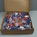 24 Inch Patriotic Wreath for Front Door, Red White Blue Glitter Wreaths with 3D Hat & Berries, Memorial & Independence Day Decorations for Porch Wall Window