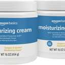 Amazon Basics Moisturizing Cream for Face and Body, Fragrance-Free, with Ceramides, Hydrating, 16 Ounces, 2-Pack