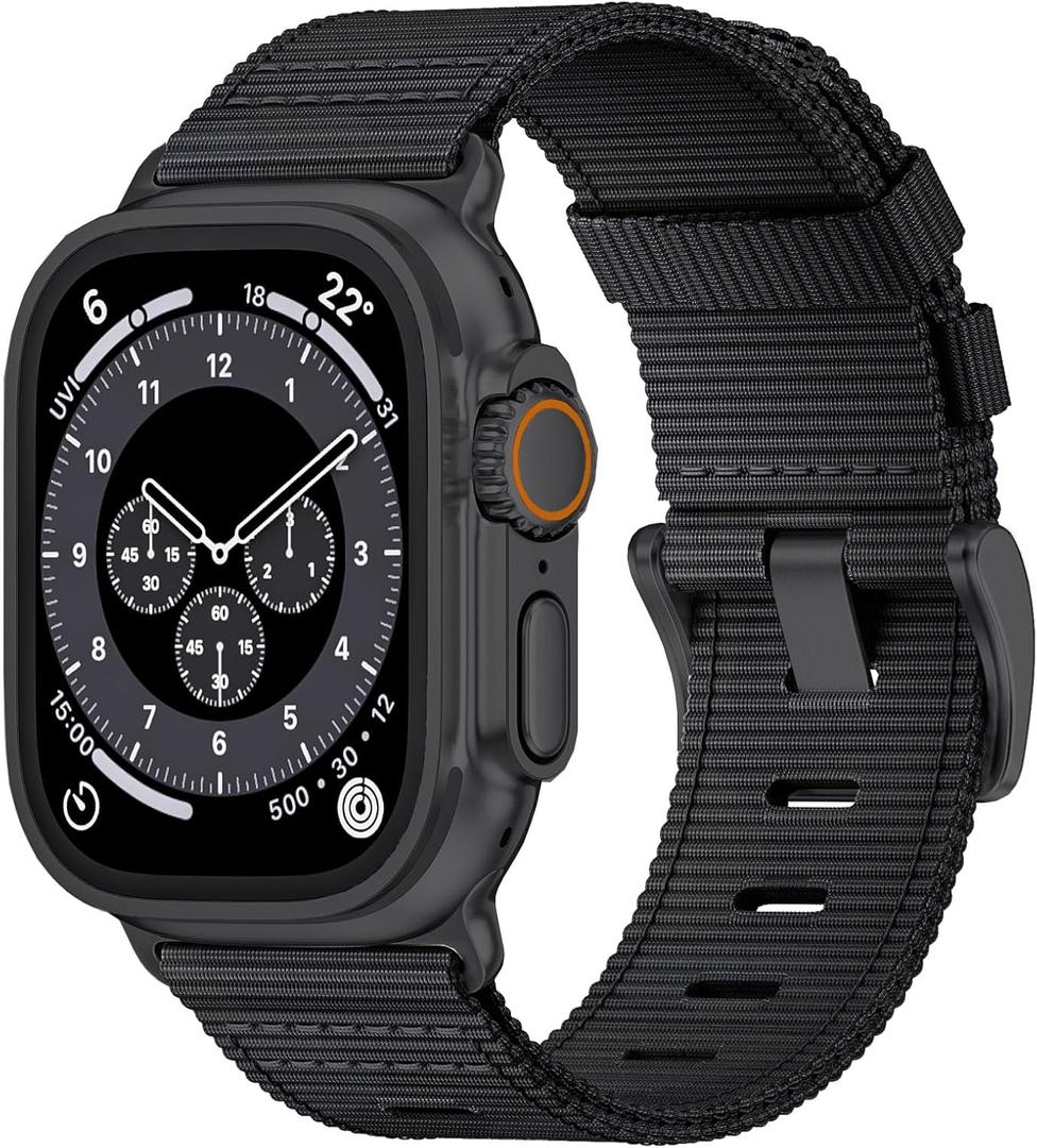 Nylon Watch Band for Apple Watch, Adjustable Breathable iWatch Straps for Apple Watch, Size: 44/45/46/49/42mm(Series 3)