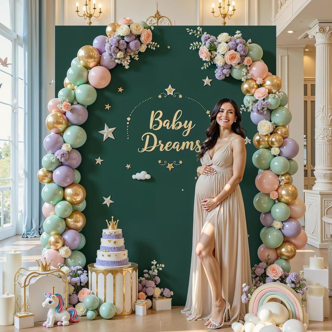 Wedding Arch Cover Hunter Green 6.6FT x 5.2FT Square Arch Backdrop Covers Stretchy Spandex Arch Cover Fitted Balloon Photo Square Backdrop for Birthday Baby Shower Party Ceremony Banquet Decorations