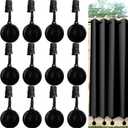 Shimeyao 12 Pack 3.6 oz Outdoor Curtain Weights Stainless Steel Heavy Duty Ball Drapery Curtains Clips Weights Bottom for Home Decor Shower Curtain Tablecloth Outside Patio to Stop Wind (Black)