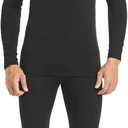 PISIQI Thermal Underwear Men Long Johns Set Ultra-Soft with Fleece Lined Base Layer Winter Skiing Warm Top & Bottom (Black, XXL)